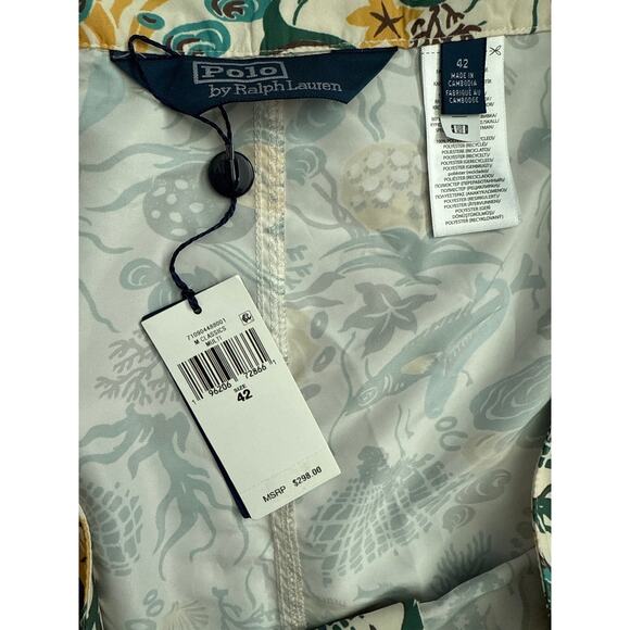 Polo Ralph Lauren‎ Coral Reef Motif 4-Inch Unlined Swim Trunk Pockets Size 42 - Picture 7 of 9